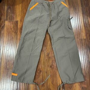 Vintage Women's Wide Leg Pants in gray with Orange Details, Connection 18, new